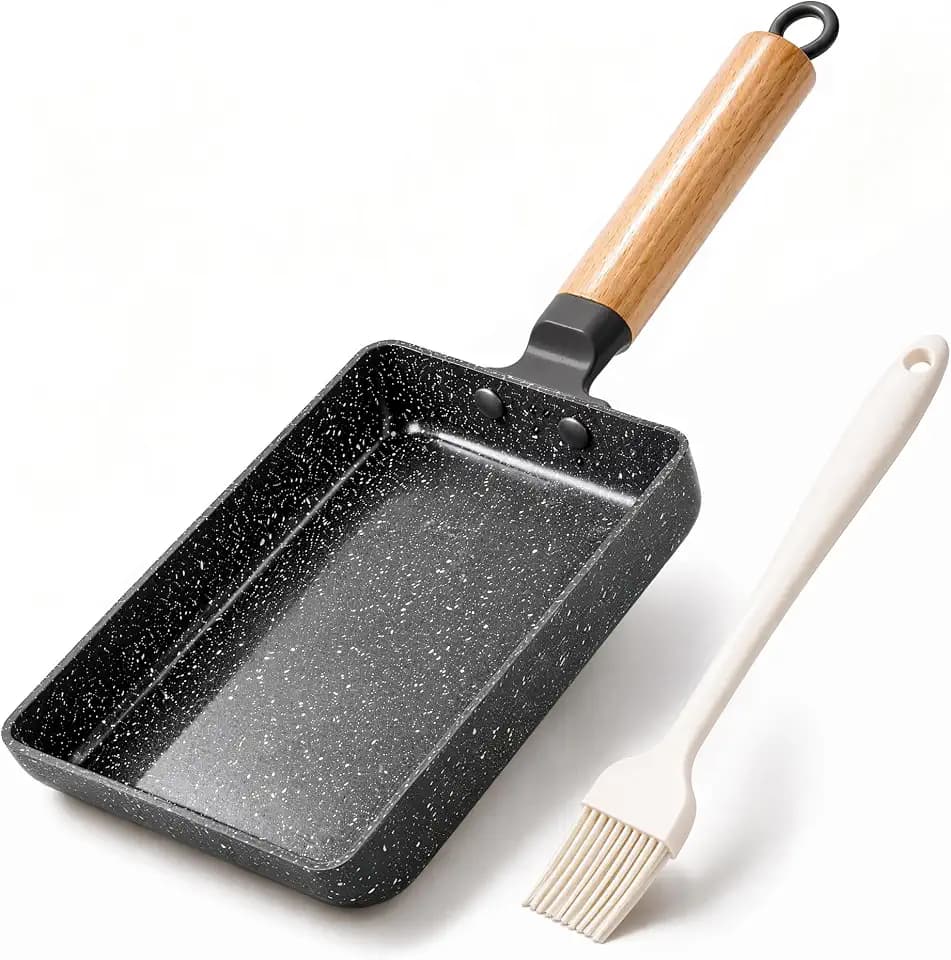 Ceramic Tamagoyaki Pan, Square Egg Frying Pan for Japanese Omelette