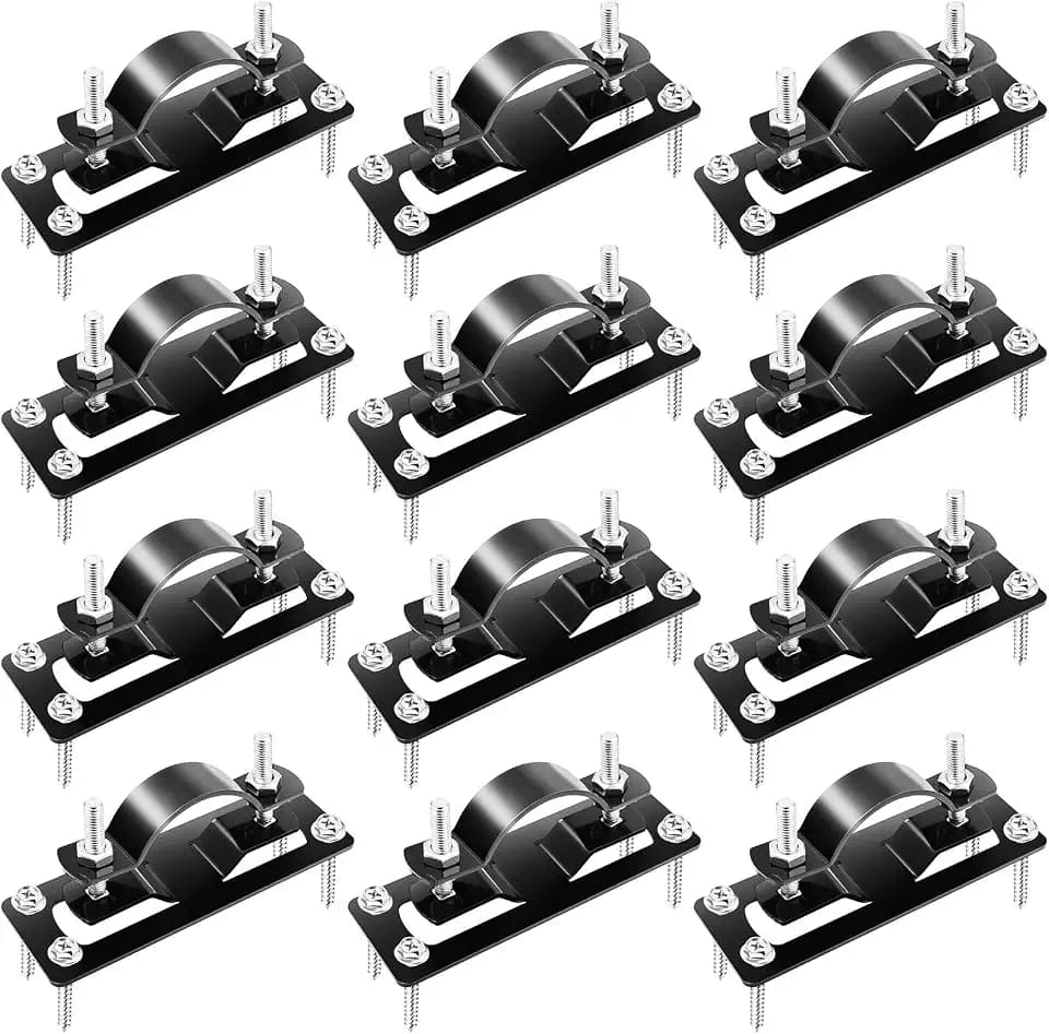 Colinktool Steel 2 Wood Fence Bracket,Chain Link Wood Adapter-12 Pack,Black
