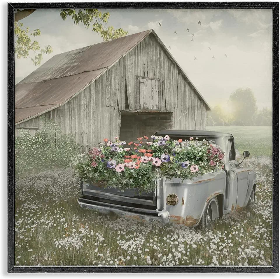 'Gathering Fragrance Flower Truck'| Framed Giclee Art