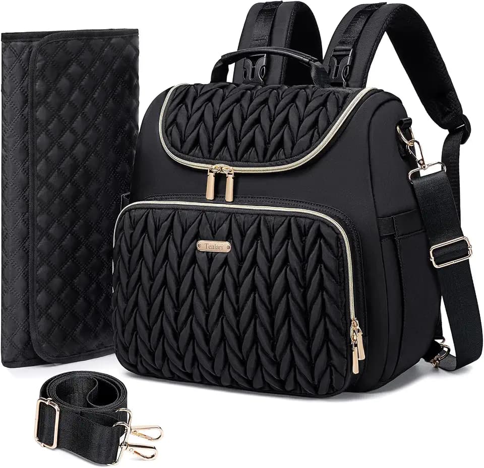 Tealari 4 in 1 Convertible Diaper Bag Backpack,Waterproof Baby Diaper Bag with Changing Pad,Converts into Baby Tote Bag,Diaper Backpack,Stroller Bag and Crossbody Diaper Bag