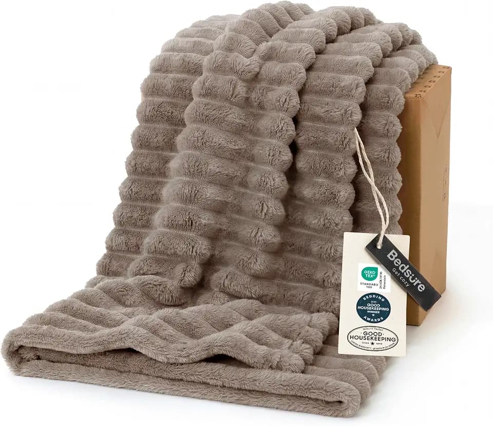 Bedsure Soft Twin XL Blanket for Bed Dorm Light Brown 66"x90"