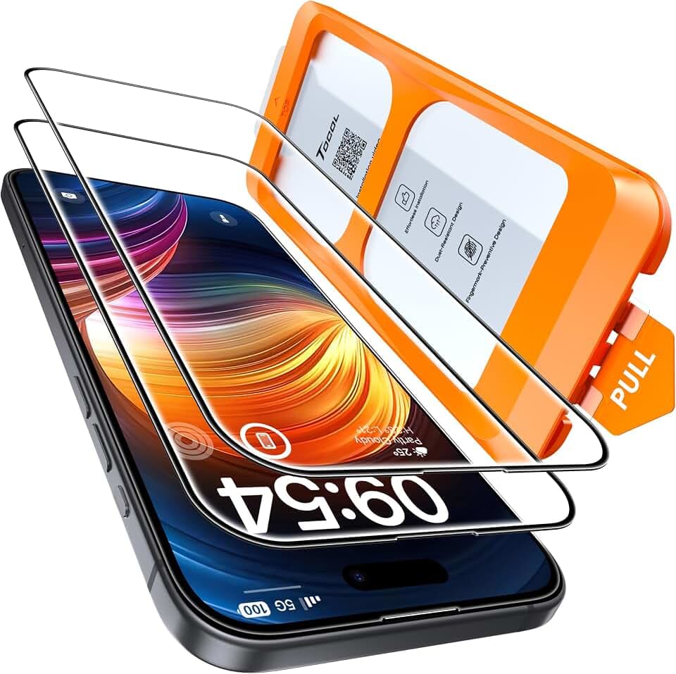 TOCOL für iPhone 15 für Panzerglas 6,1 Zoll, Einfache Montage