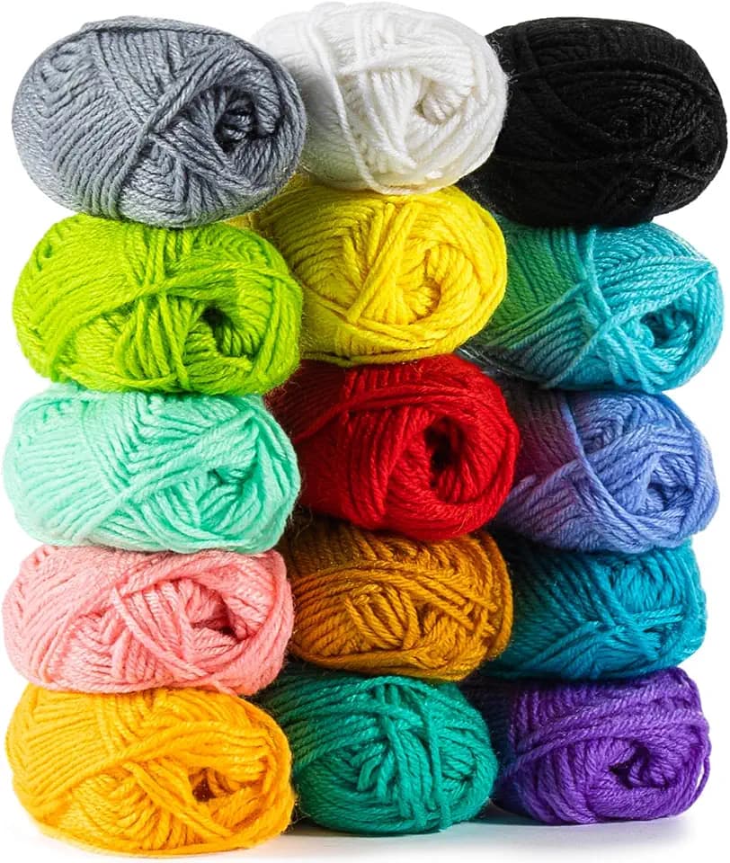MAQIHAN 15x20g Acrylic Yarn for Crocheting - Soft Knitting Yarn for Crafts