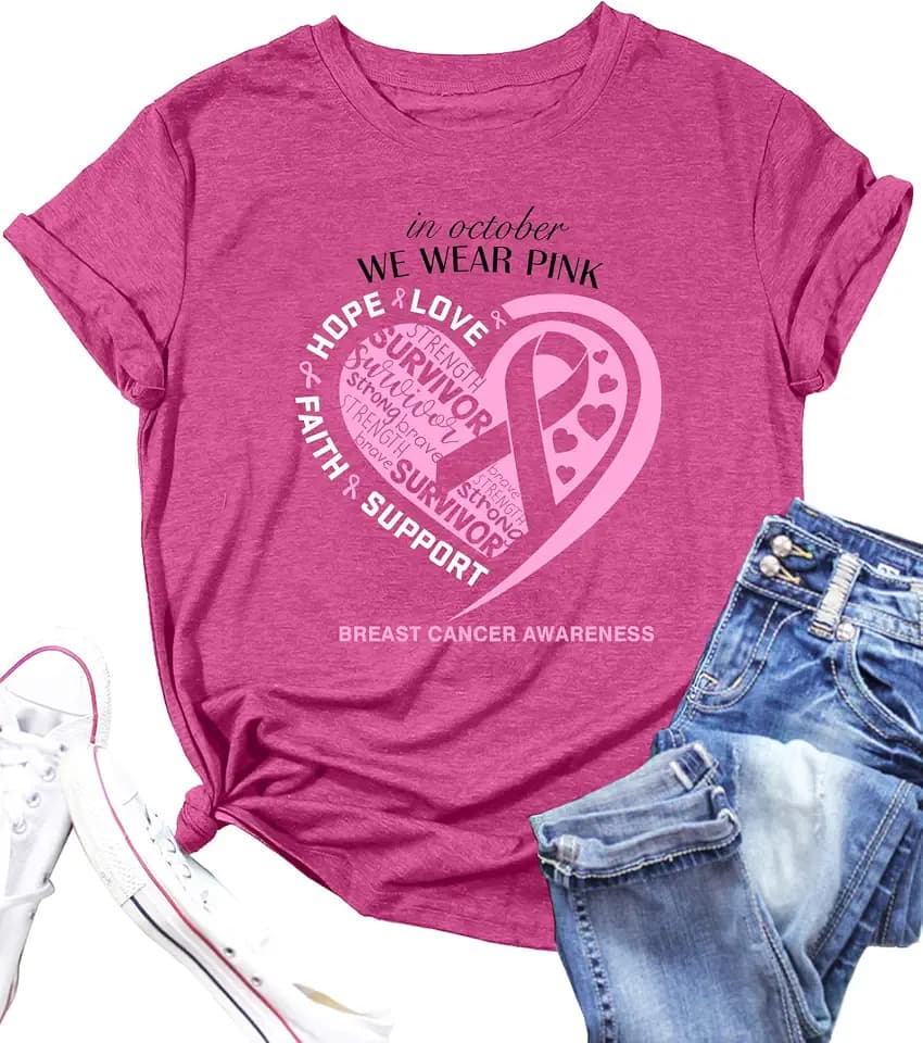 Breast Cancer Shirts for Women Breast Cancer Awareness Ghost Shirt