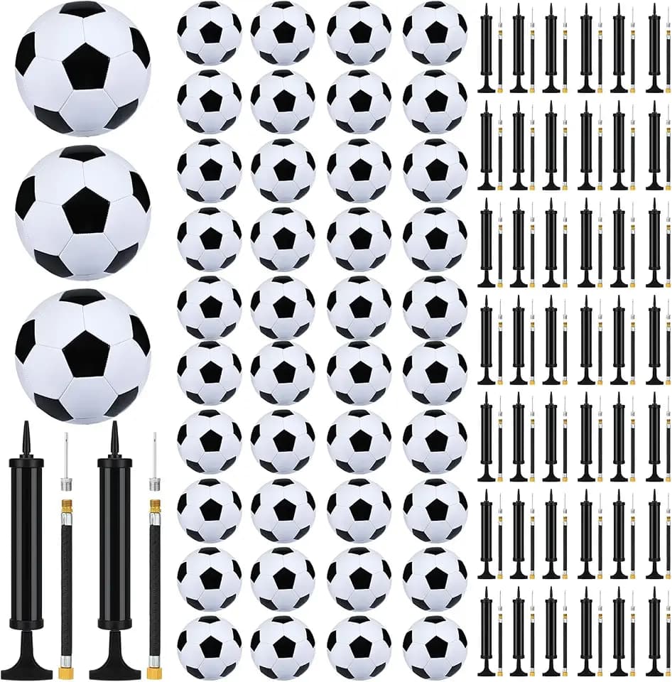 Leyndo Deflated Soccer Balls Size 5 Bulk with Pumps