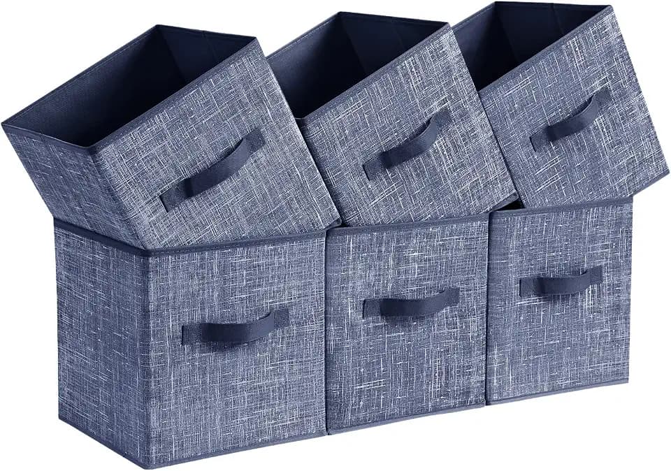 SONGMICS Storage Cubes, Set of 6, 11-Inch Foldable Closet Organizers