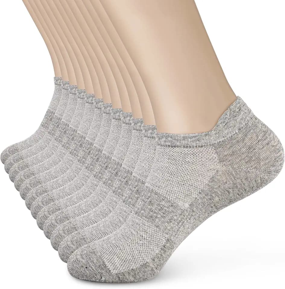 Sallking Women's Ankle Cotton Socks - Low Cut Athletic Running Soft Thin No Show White Socks With Tab 6 Pairs