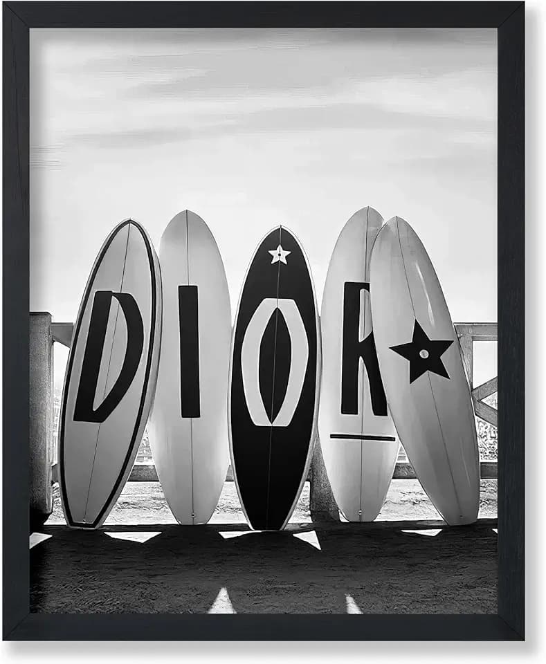 Poster Master Surfboards - Fashion Surfboard Print - Beach and Luxury Brand Art - Photography - Black and White - Bedroom or Beach House Decor - 8x10 UNFRAMED Wall Decor