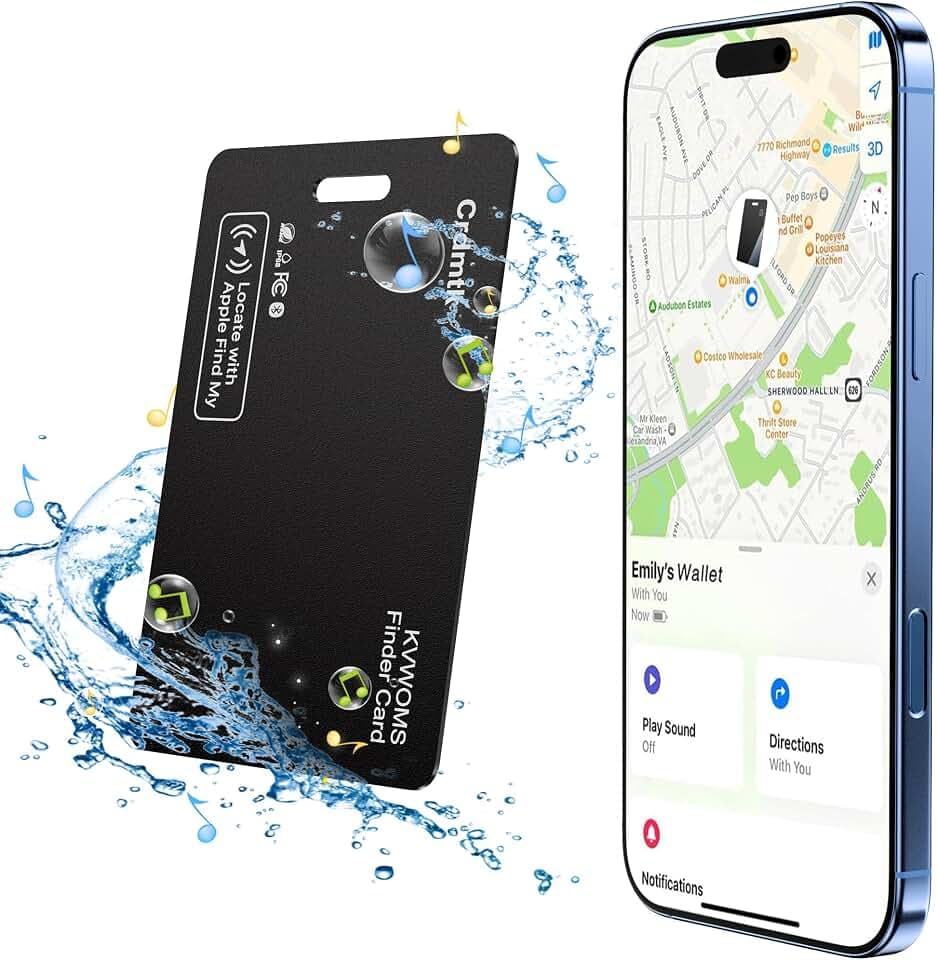 OYLCDI Air Tag Karte,Tracker Kinder,Smart Tag für iOS–Kompatibel mit Apple Wo ist?,1,6mm,Bluetooth 5.0 für Schnellere Standortbestimmung,IP68 Wasserdicht Perfekt für Reisekoffer,Geldbeutel Schlüssel