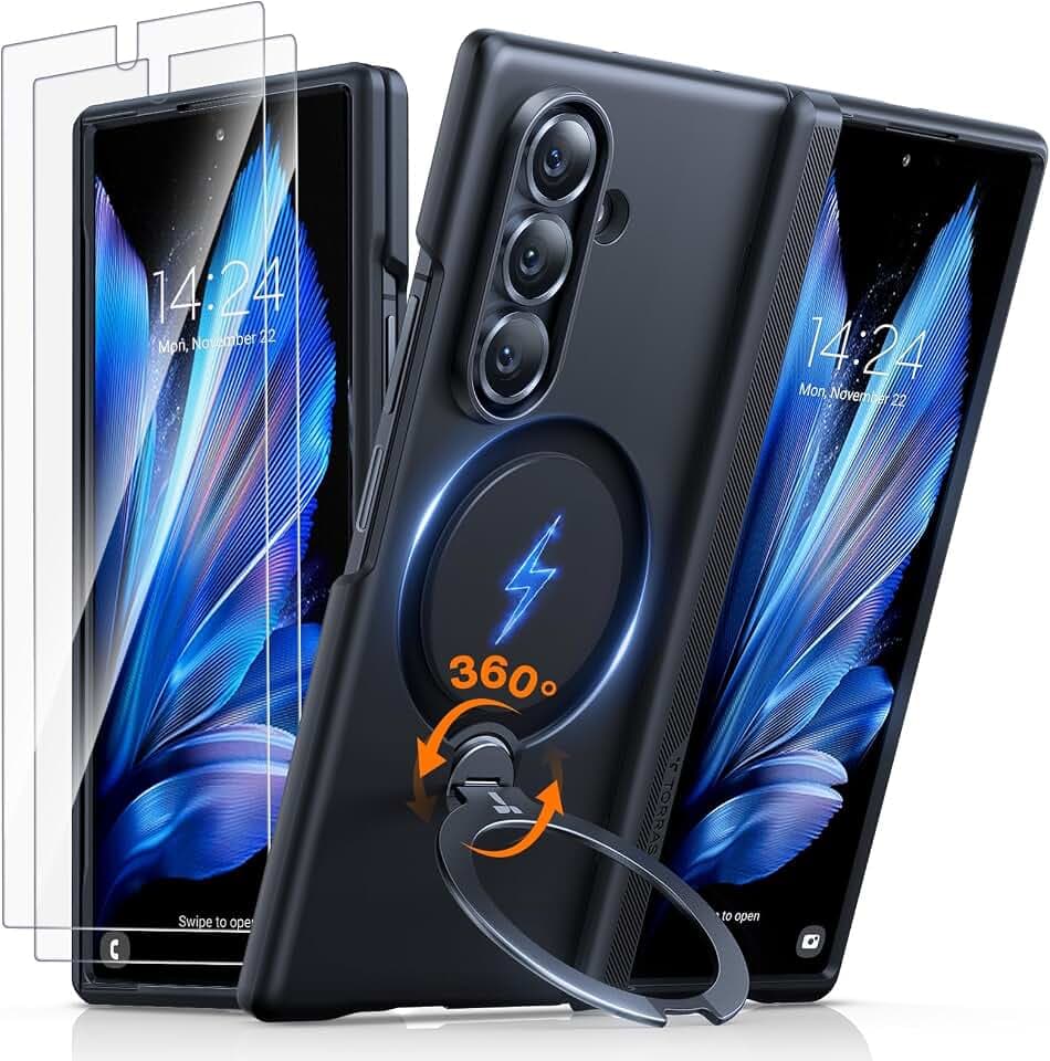 TORRAS Ostand Q3 Spin für Samsung Galaxy Z Fold 7 Hülle Schwarz