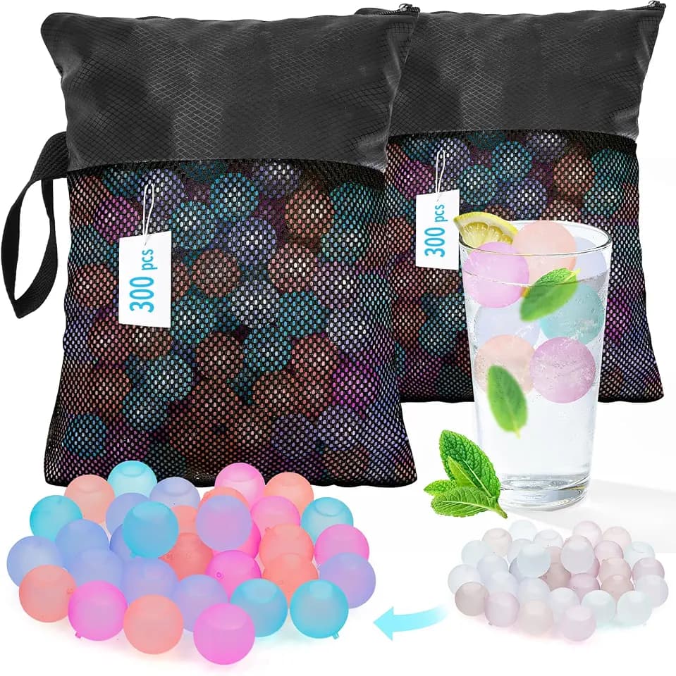 Reusable Ice Cubes for Coolers, Color-Changing, Round, 600 Pack