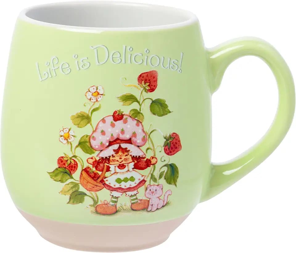 Silver Buffalo Strawberry Shortcake Custard, Clay Base Ceramic Mug, 16oz