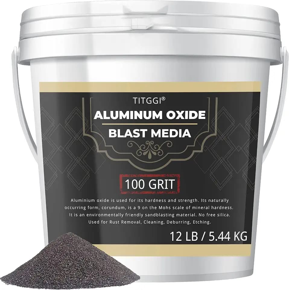 TITGGI 100 Grit Aluminum Oxide Blast Media for Sandblasting, 12 lb