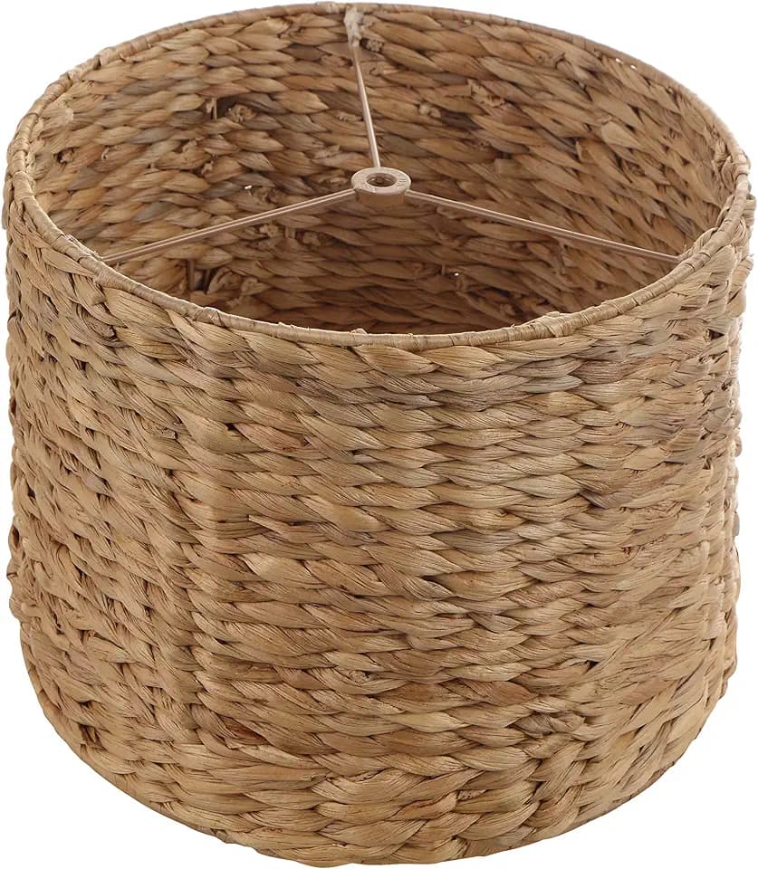 Aspen Creative 31605, Drum Spider Lamp Shade, Water Hyacinth, 12" Top x 12" Bottom x 9" Height