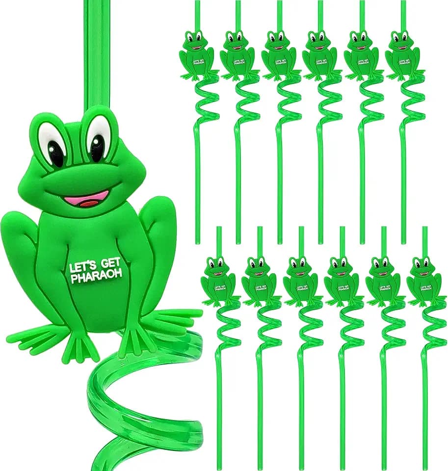 Passover Frog Straws, Decor For Your Passover Seder Table, 10.5" Inch Reuseable (24-Pack)