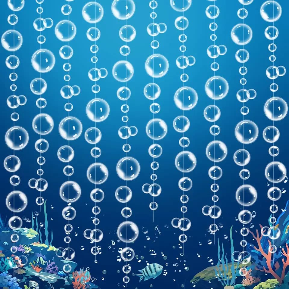 10-String White Bubble Garland for Under the Sea Party Decorations