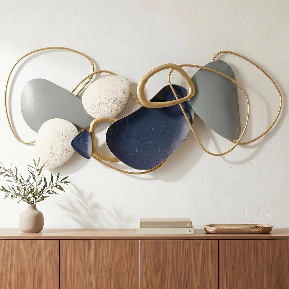 Axioglo 40" Large 3D Metal Wall Decor, Abstract Wall Art for Living Room