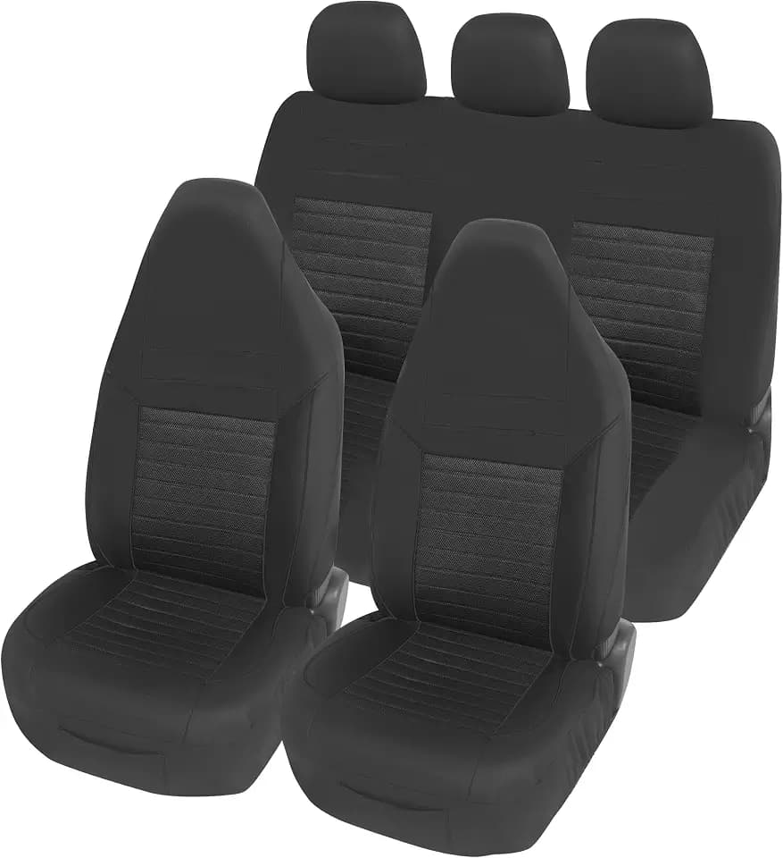 Upgrade4cars Autositzbezüge Set Pilotensitze Komplett Schwarz Universal