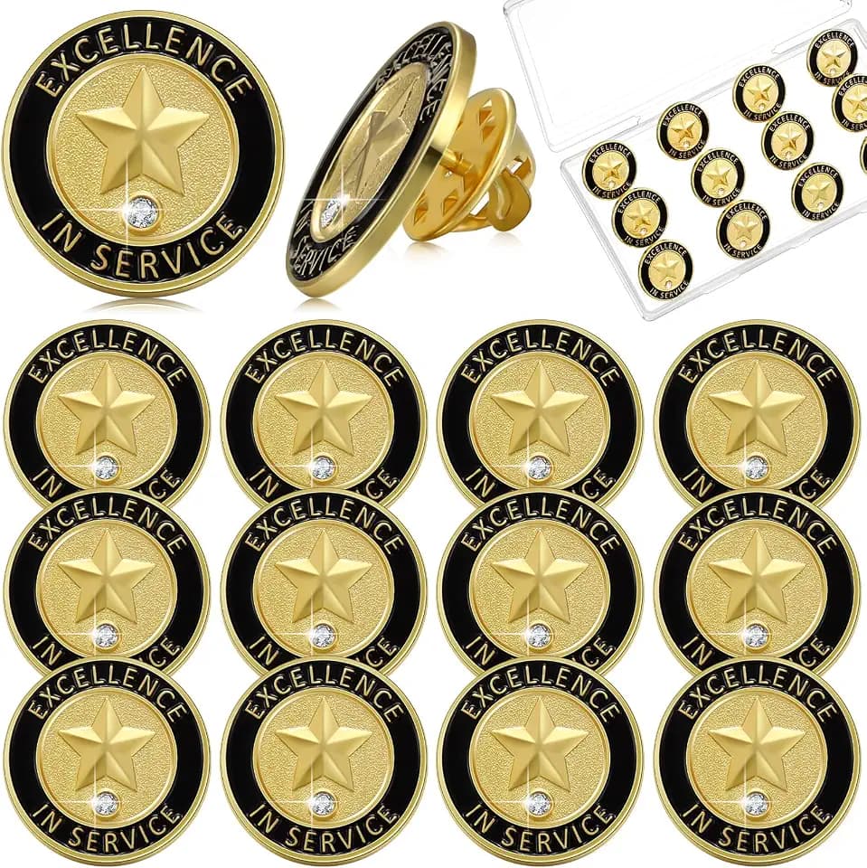 Dingion 12 Pcs Employee of the Month Pin 3/4 Inch
