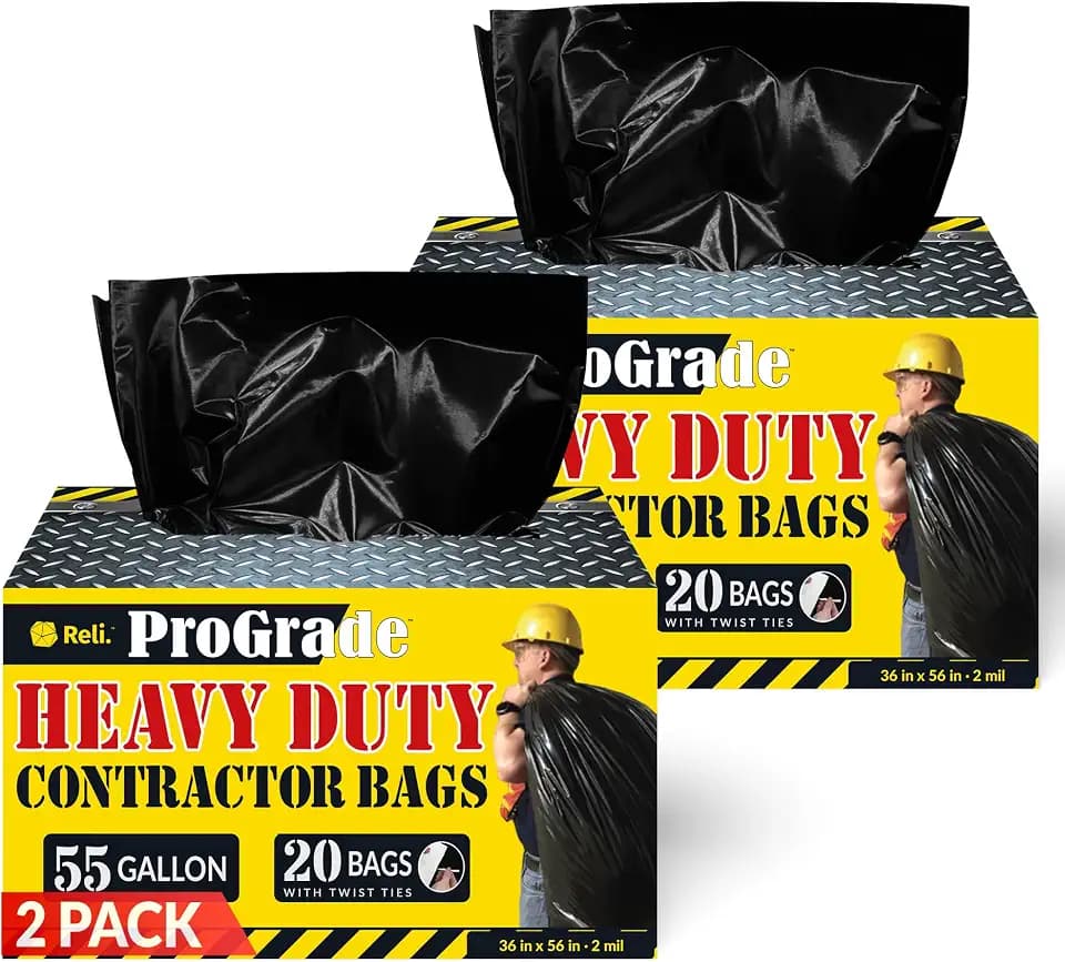 Reli. Contractor Garbage Bags 55 Gallon | Heavy Duty