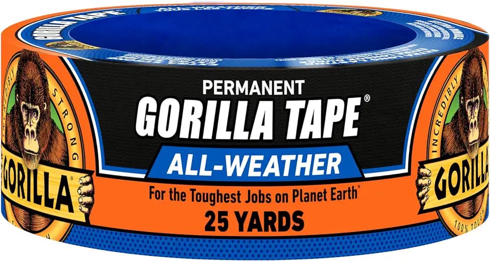 GORILLA All Weather Duct Tape, Black, 1.88" x 25 yd