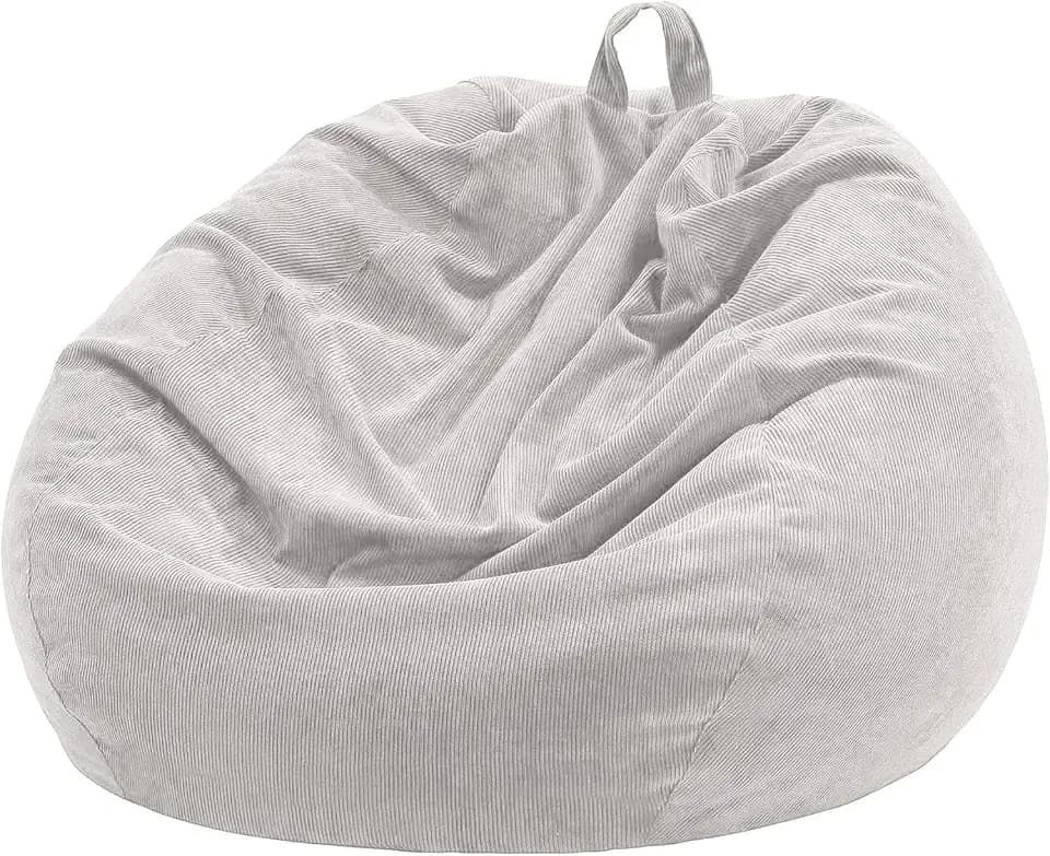 2.5 ft Bean Bag Chair Cover,Light Grey 200L