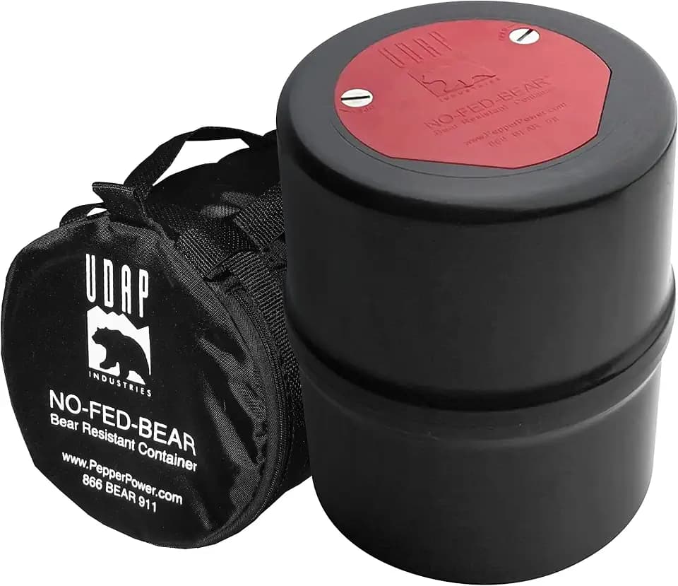 NO-FED-BEAR UDAP Bear Resistant Canister, Hiking Camping Backpacking Hunting Food Storage Container with Carrying Case, 2 Gallons,8” x 10”, BRCWC