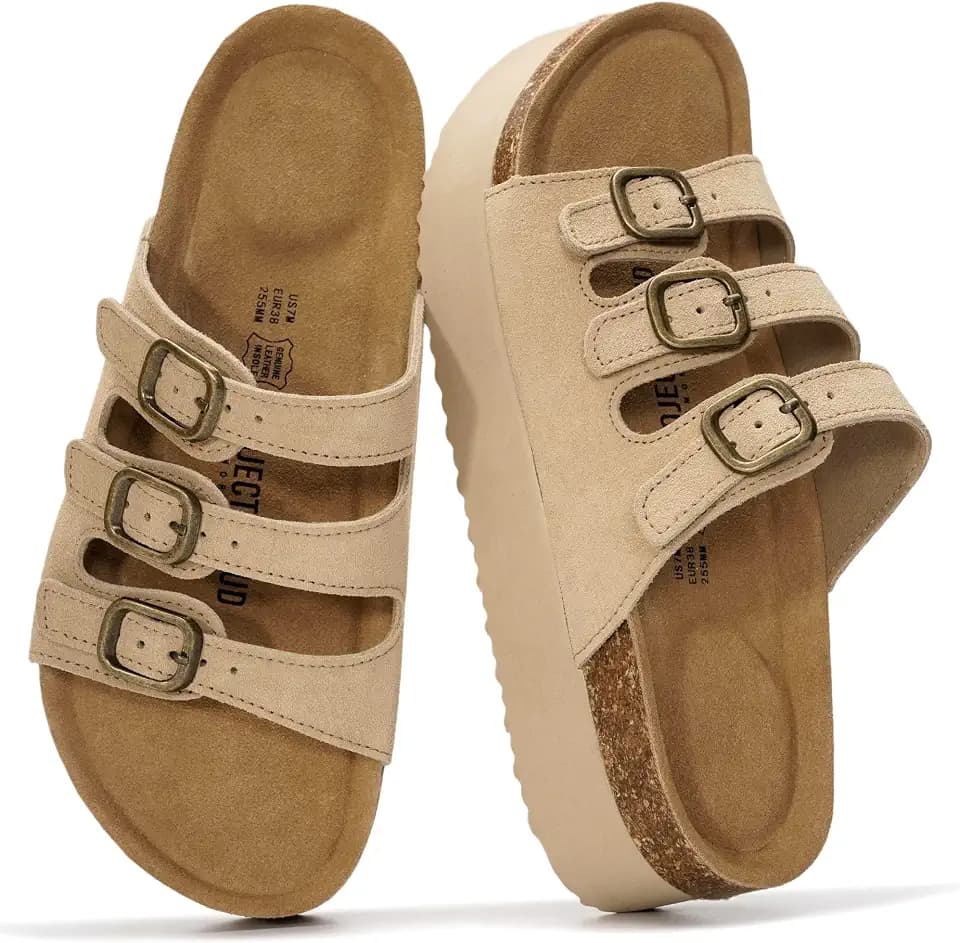 Project Cloud 100% Genuine Leather Platform Clogs for Women Sandals Women