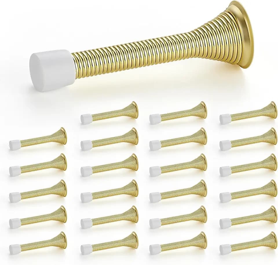 Ravinte Door Stoppers, 24 Pack Gold Spring Door Stops with Rubber Bumper