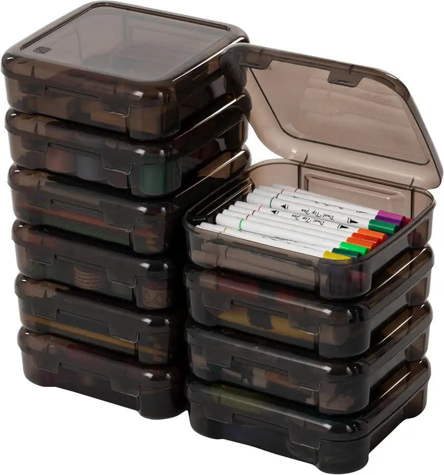 IRIS USA Scrapbook Case |Made in USA| Fits 6"x6" - Thick (10-Pack) - Gray
