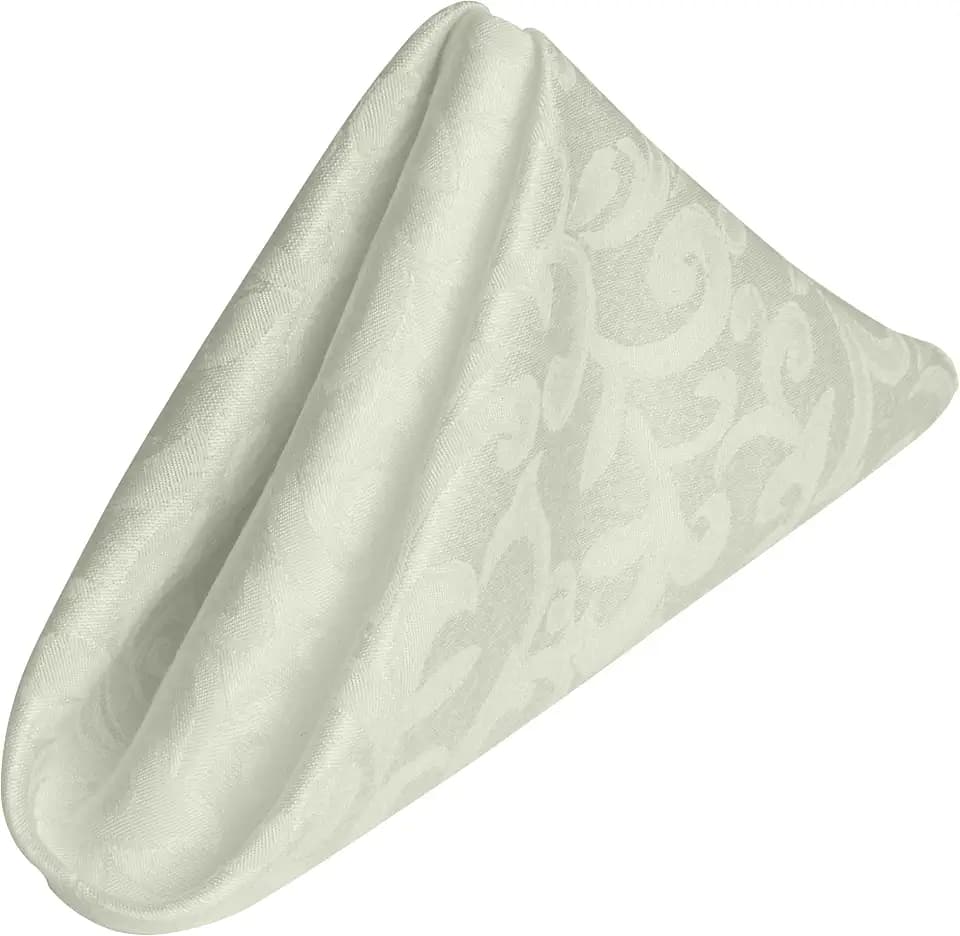 Ultimate Textile 17x17-Inch Square Damask Cloth Napkins, Ivory, Set of 24