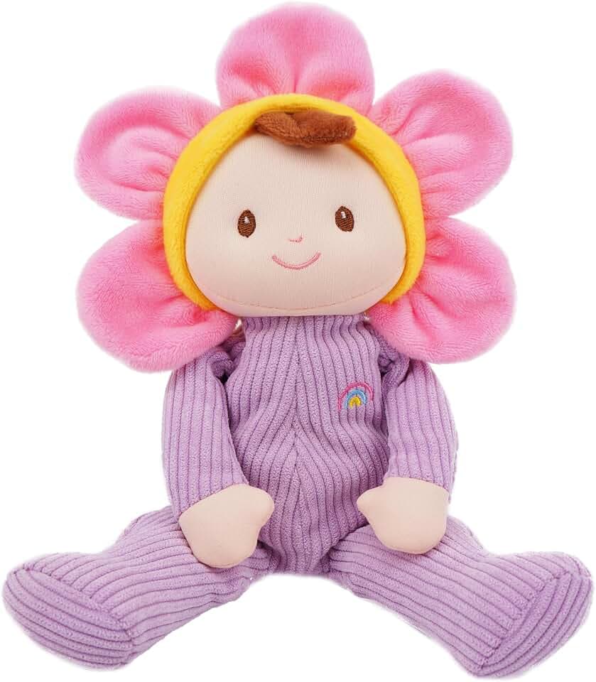 June Garden 10" Florie Blossom Baby-Safe Plush Doll, Purple