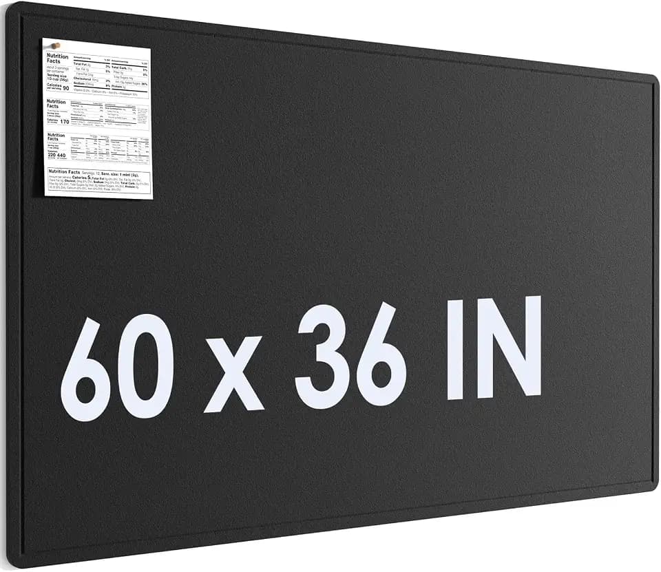 MaxGear Large Bulletin Board 60" x 36", Foldable Felt Board for Walls Black