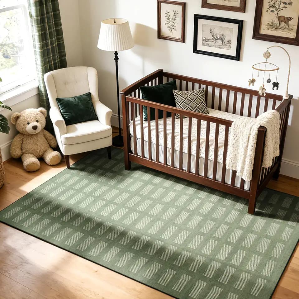 Washable Area Rugs 5'x7', Ultra Soft Carpet for Kids Room,Non-Slip/Low Pile,Stain Resistant, Indoor Carpet for Bedroom Nursery Kids Playroom Office Dining Room Home House Décor