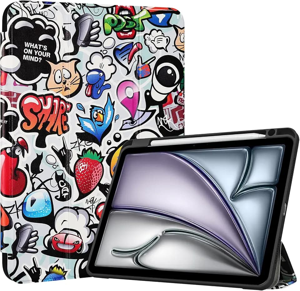 ProCase Hülle für iPad Air 11 Zoll (M4 2026/M3 2025/M2 2024)/ iPad Air 6/5/4 Gen 10,9 Zoll (2022/2020) mit Stifthalter, Case Cover mit transparenter Rückseitenschale Schutzhülle -Share