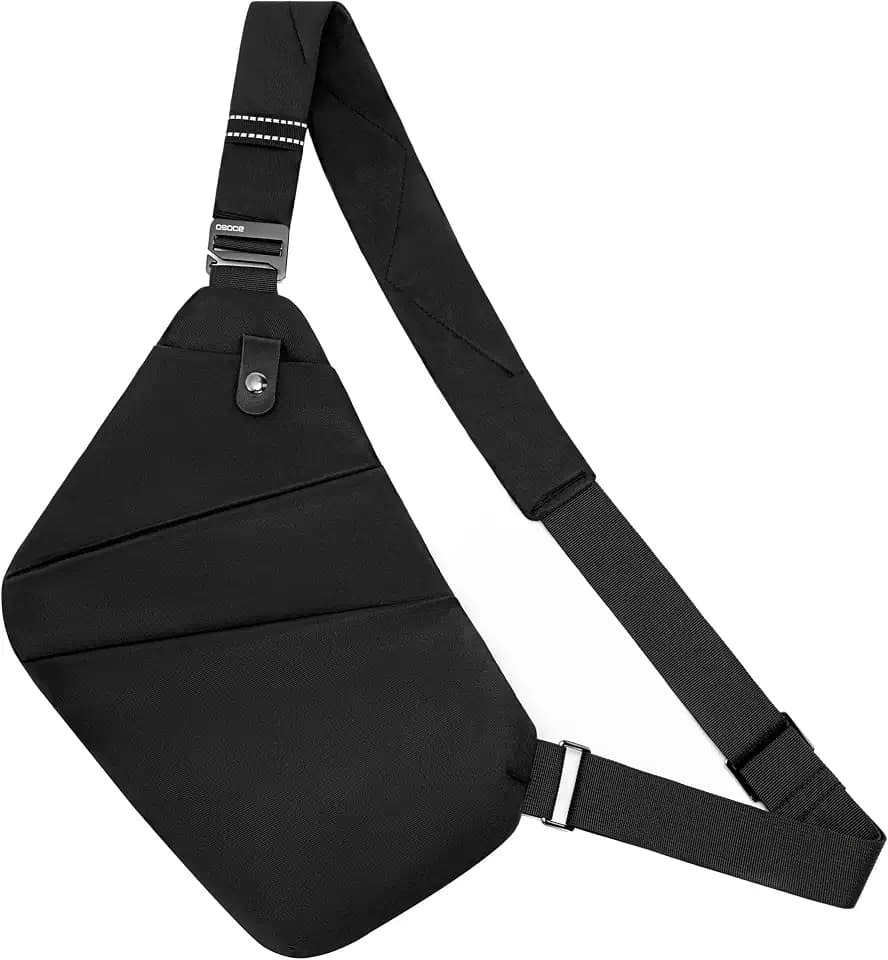 OSOCE Sling Bag for Men, Crossbody Bag, Quick-Release Buckle, Black, 1.0S