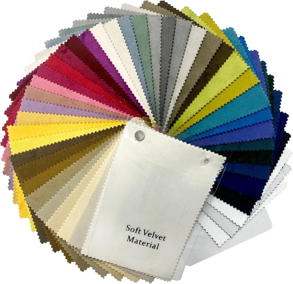 Fcosie Velvet Color Swatches for Custom-Made Curains - 40 Colors Available - Fabric Color Samples, Fabric Swatches