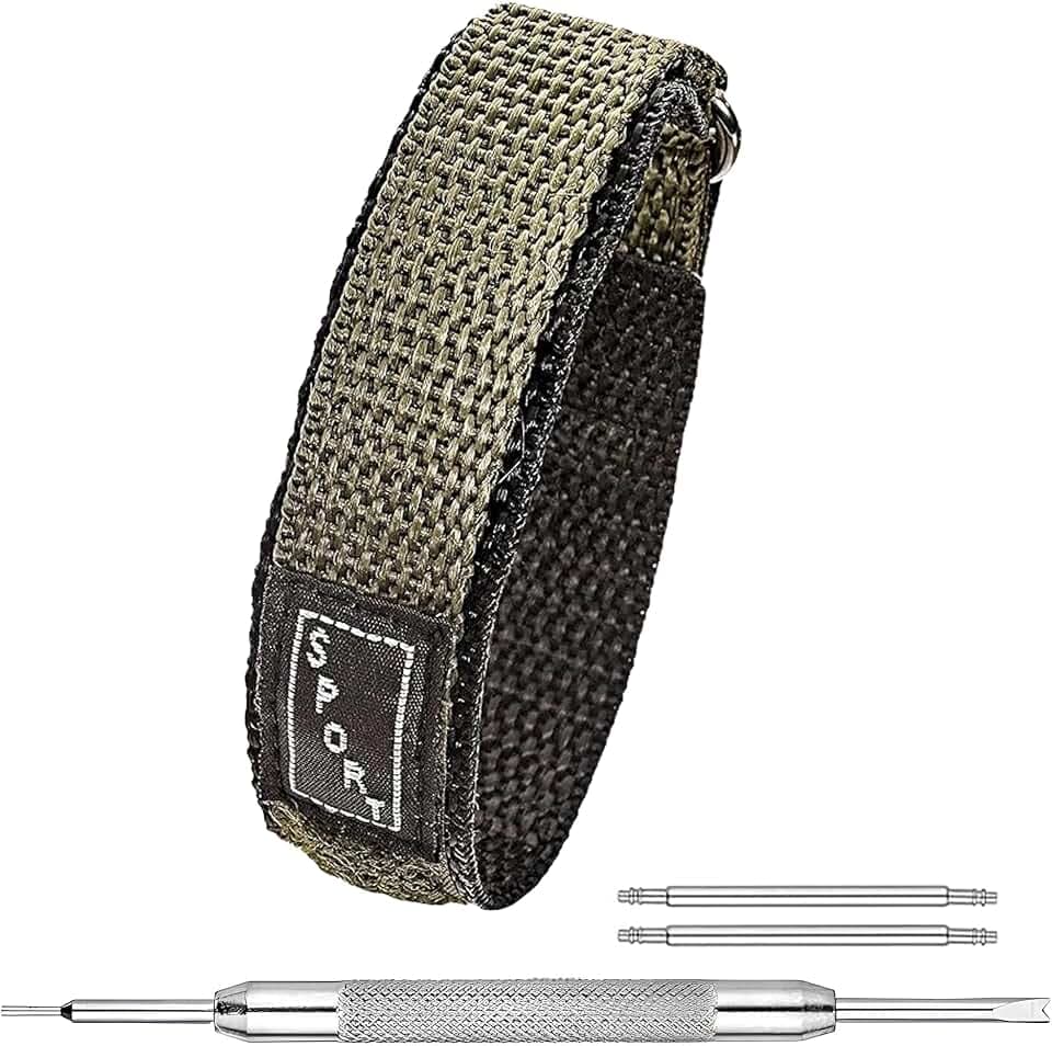 Alpine Sporty Nylon Watch Band | Waterproof Velcro Quick Release Watch Bands |Lightweight & Adjustable Watch Straps for Men |Replacement Watch Band Compatible with Regular & Smart Watches