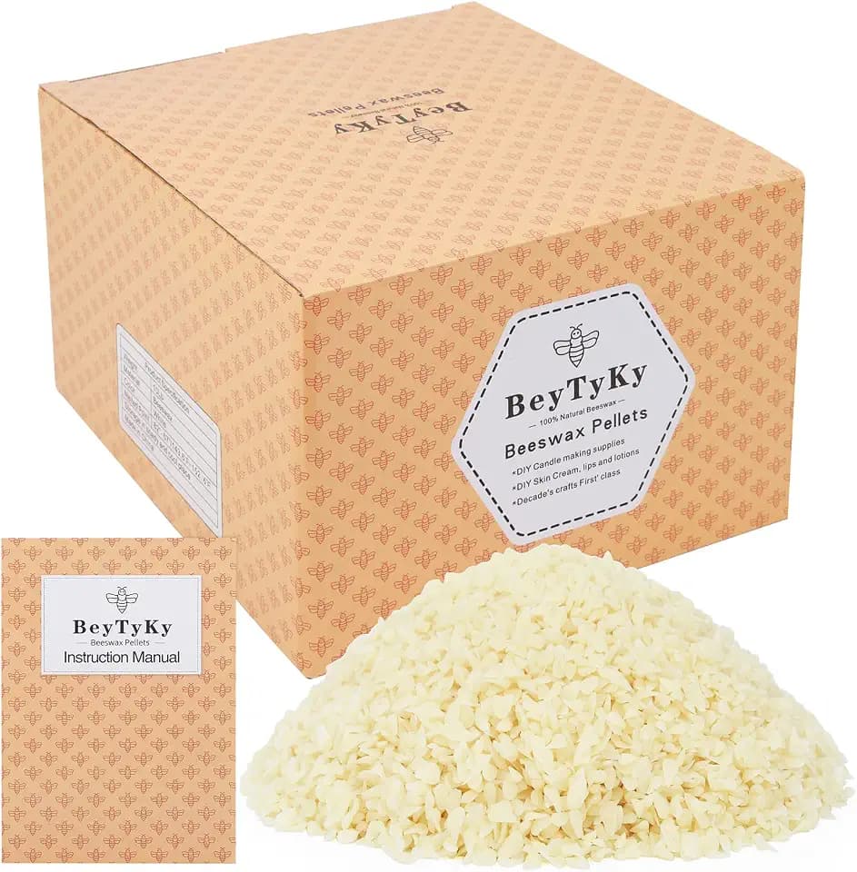 10Lb Organic White Beeswax Pellets - Beeswax for Candle Making Triple Filtered Candle Wax for DIY Cream, Lip Balms, Lotions, and Soap Making Supplies, Cosmetic Grade Easy Melt Pure and Natural