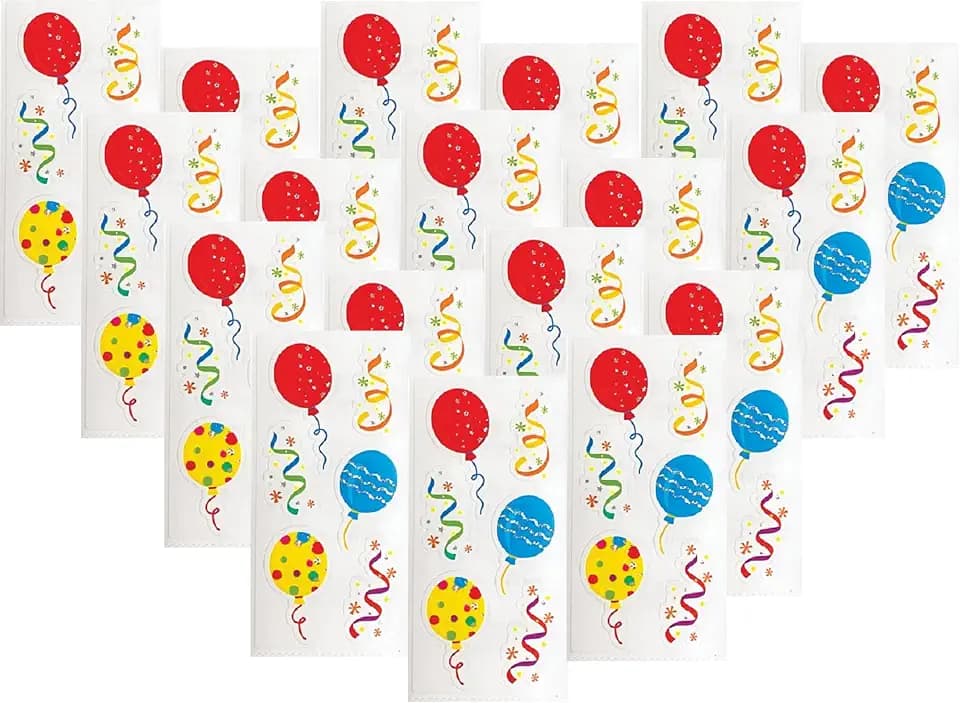 Paper House Productions Happy Birthday Party Balloons Stickers 6 3-Packs