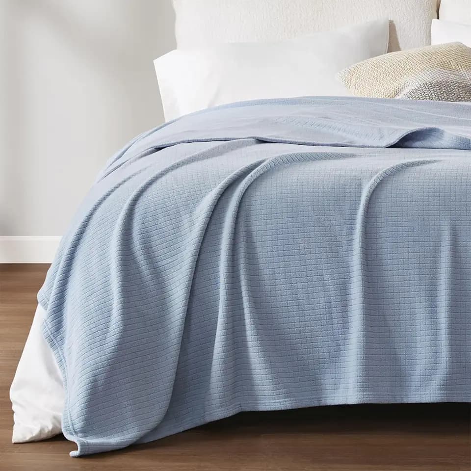 True North by Sleep Philosophy Microfleece Reversible Blanket, King, Blue