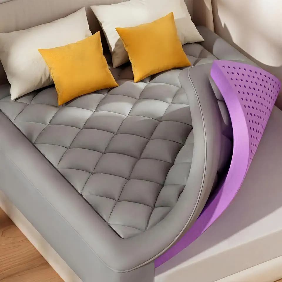 SINWEEK 5 Inch Dual Layer Memory Foam Mattress Topper Full Size, 2 Inch Gel Memory Foam Plus 3 Inch Plush Soft Pillow Top Cover Filled with 1450GSM Down Alternative Filling,Gray