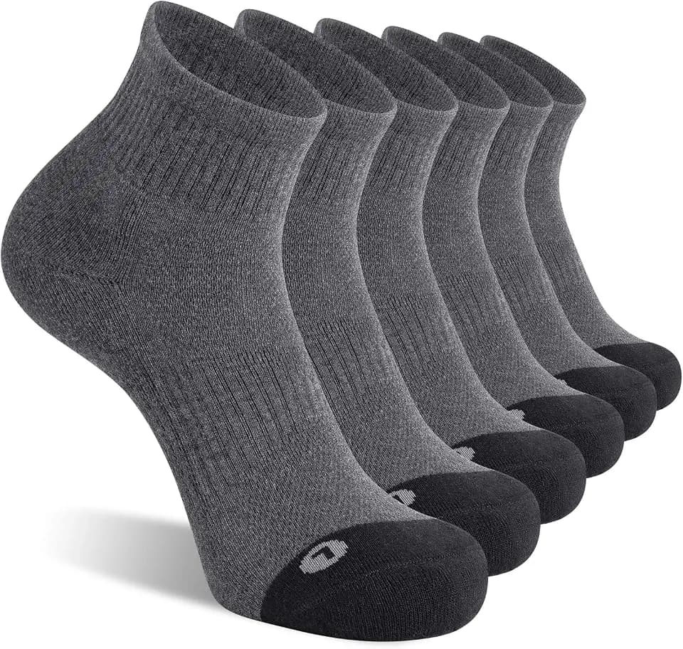 FITRELL 6 Pack Men's Athletic Ankle Socks Cushioned Sports Running Socks 7-9/9-12/12-15