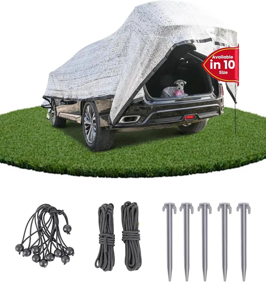 Aluminet Shade Cloth 10x20ft, 85% Reflective Silver Aluminet Shade Cloth with Grommets, Sun Protection and Breathable, Complete Accessories, for Greenhouse, Car, Pet, Camping, Garden