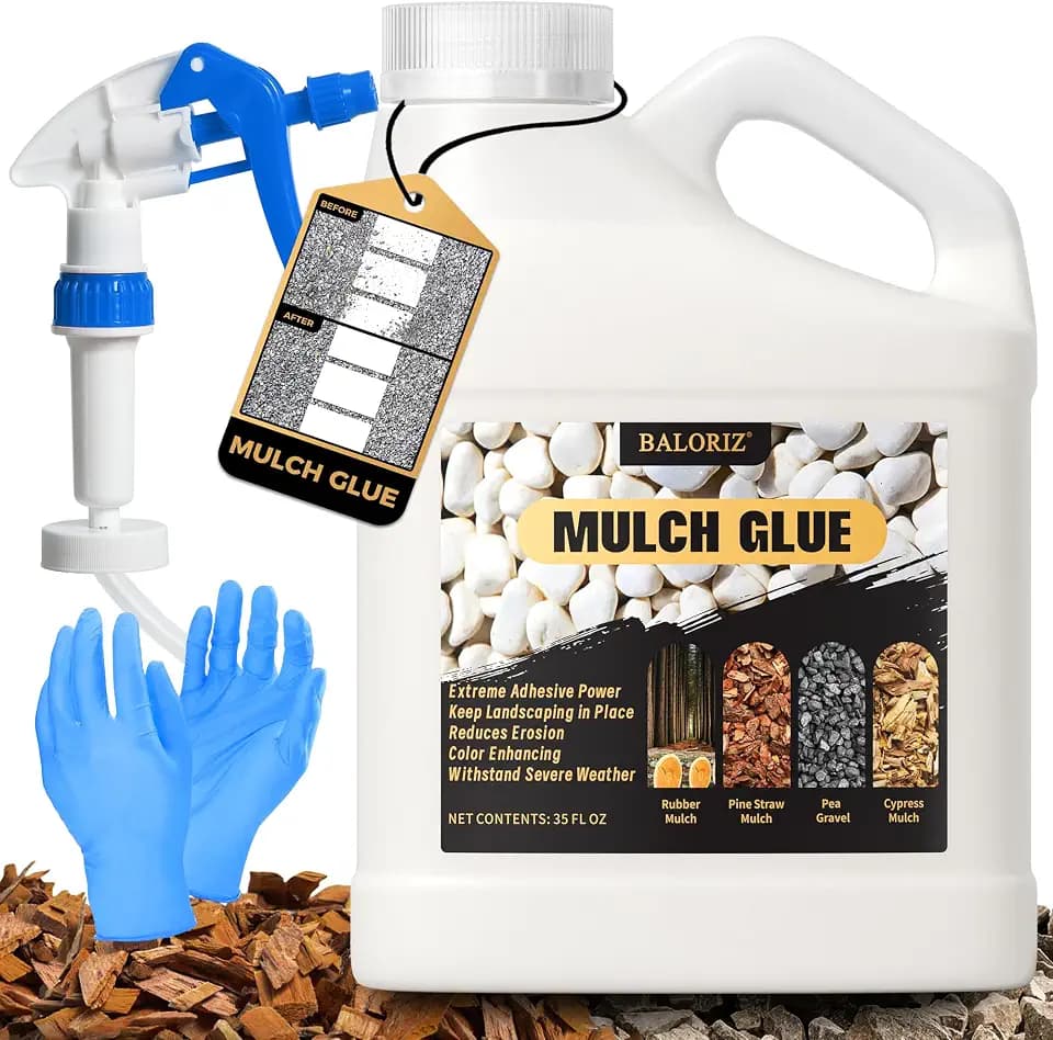 35oz Mulch Glue for Landscaping, Rock Glue & Gravel Binder for Landscaping, Gravel Glue with Sprayer for Landscaping, Pea Gravel & Bark, Strong Stabilizer & Stone Glue Adhesive