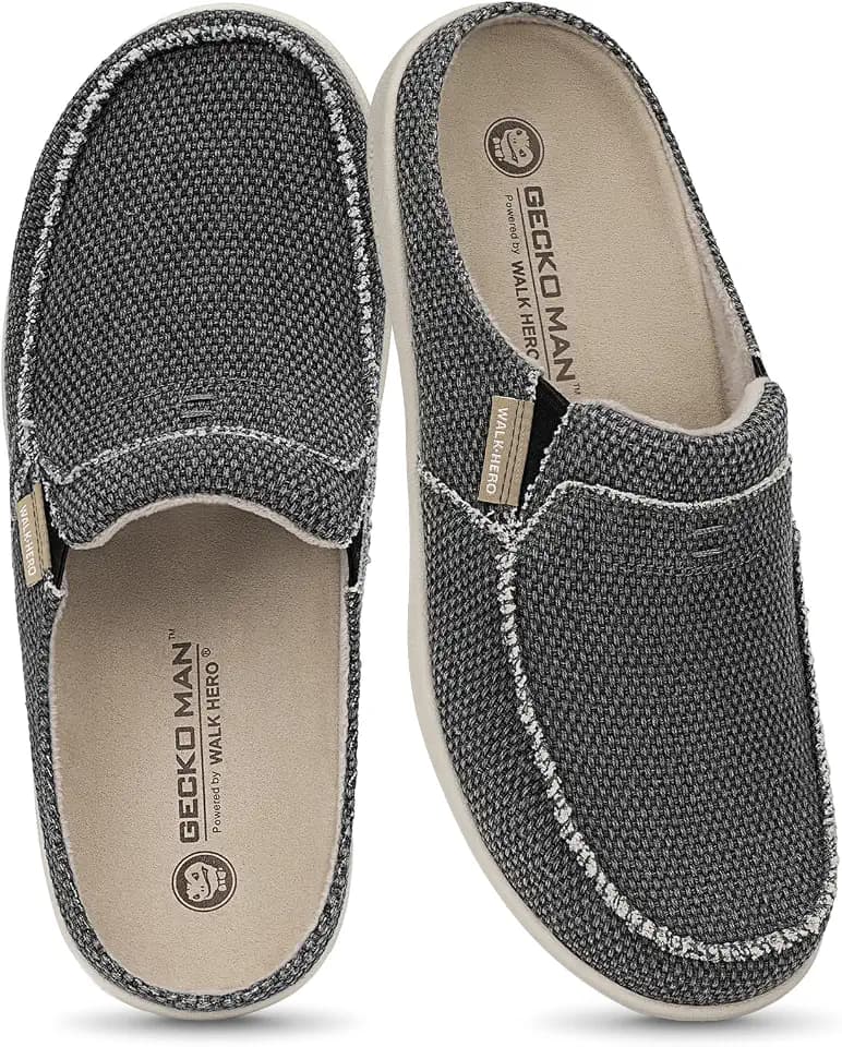 Mens Slippers with Arch Support, House Shoes for Men with Anti-Slip Sole