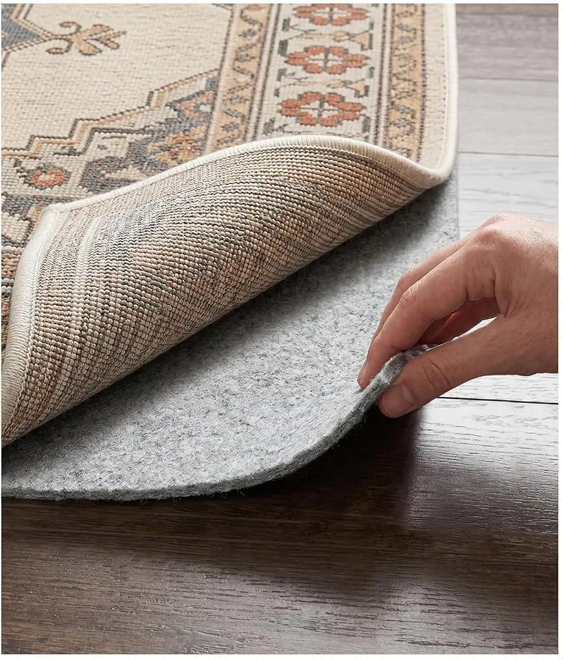 Felt Rug Pad 8x10-1/8 Inch Thick Cushion for 8' x 10' Carpet Mat Liner, Protection Cushioning for Hardwood Tile Floors Protective Comfort Insulation Underlay Keeps Area Rugs Softly Securely in Place