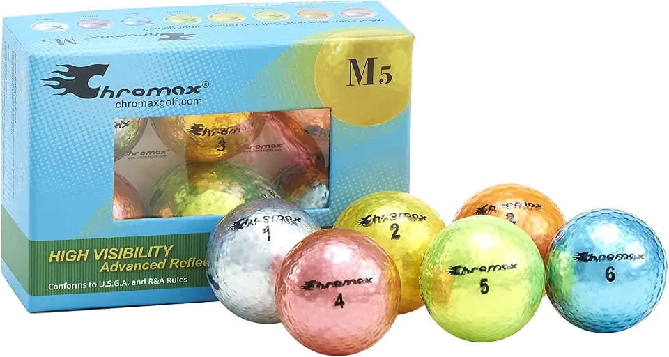 Chromax Metallic M5 Colored Golf Balls (Pack of 6)