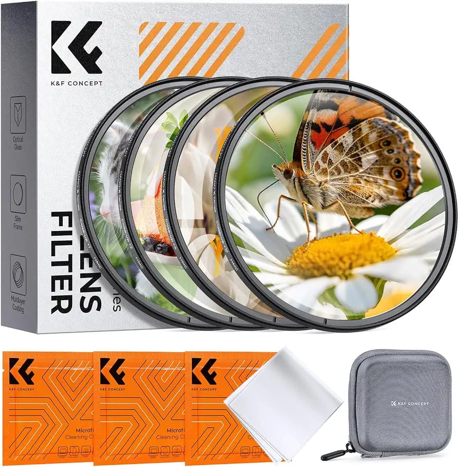 K&F CONCEPT 52mm Close-up Nahlinsen Filterset (+1,+2,+4,+10)Makro-Filterset