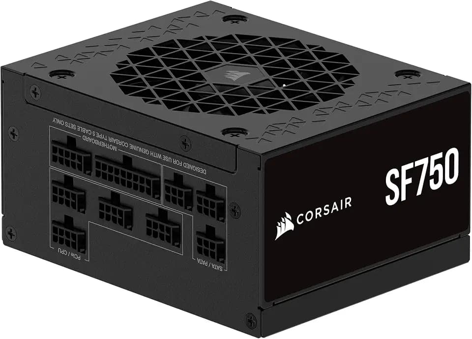 CORSAIR SF750 (2024) Vollständig Modulares Geräuscharmes 80 PLUS Platinum ATX-Netzteil – ATX 3.1-Kompatibel – PCIe 5.1-Fähig – SFX-to-ATX-Halterung im Lieferumfang Enthalten – Schwarz